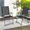 Costway 2pcs Patio Folding Portable Dining Chairs Metal Frame Armrests Garden Outdoor Black/Gray/White